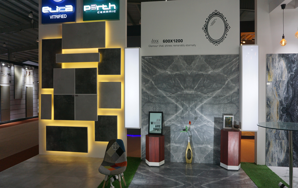 vibrant ceramic stall design